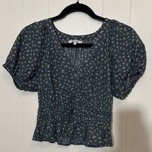 Madewell Floral Puff Sleeve Top